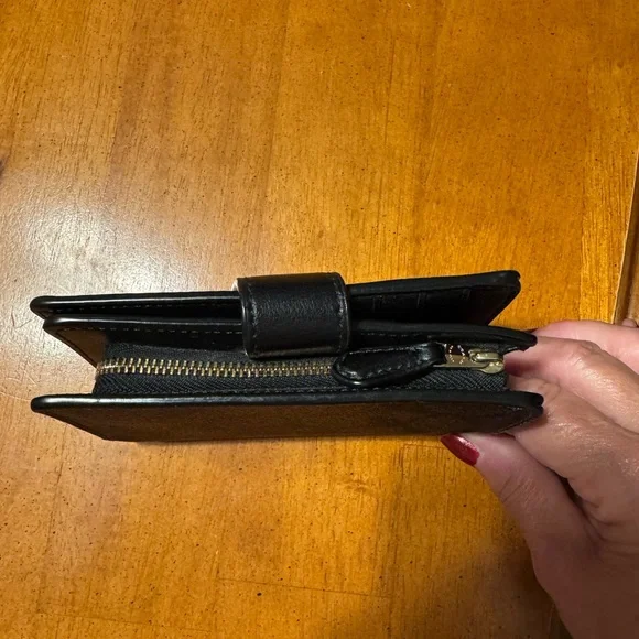 Coach Signature Medium Corner Zip Wallet L-Shaped Zipper Brown Leather pre-owned - Picture 5 of 7